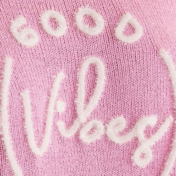 LELIS Collection GOOD VIBES Tinsel CrewNeck Knit Top - Picture 4 of 5